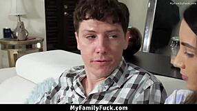 Cute teen 18+ Natalia Nix fights stepbrother for remote control.