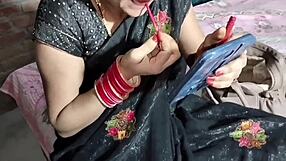 Beautiful Indian Bhabhi Pisses In Black Saree On Ranch