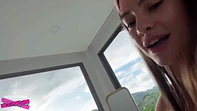 busty 18yo skinny girl with big boobs enjoys passionate sex.