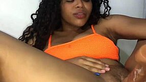 Young latina with natural big tits masturbates using a dildo