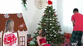 Blonde Teen Gets Creampie While Kissing Petite Stepmom