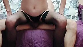 Mature wife in lingerie spreads legs for rough pov assfucking in bedroom