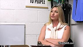 i'm a blonde cougar loving that officer's fat dick on my office desk.