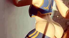 chun li sneaks a rough fuck in the bathroom