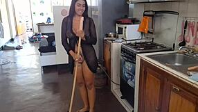 hey, check this leaked video of a famous mexican influencer using a broomstick in the kitchen