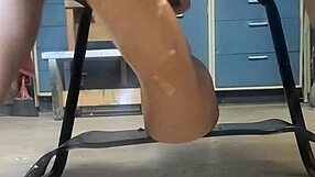 big hankeys dildo on bouncy sex chair, oh man...