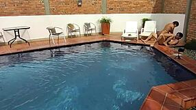 on vacation licking ass and deepthroat with step-nephew by the pool