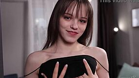 dakota's just chilling, fingering her shaved asshole solo, looking so pretty