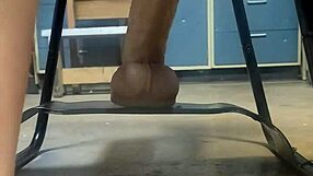 big hankeys dildo on bouncy sex chair, oh man...