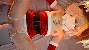 christmas turns creamy with good girl taking huge monster cock creampies in missionary