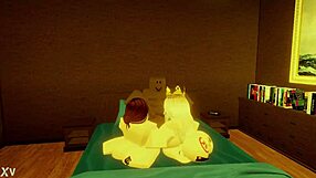 robloxian bbc takes on two snowbunnies in bed, making me feel intense emotions with that monster cock