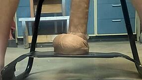 big hankeys dildo on bouncy sex chair, oh man...