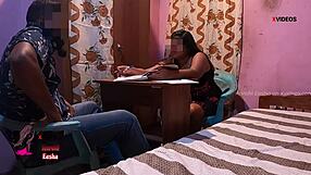 indian boss intrigues secretary with office fucking and licking