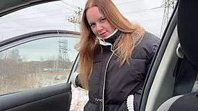 russian prostitute gives deep blowjob in the car 😍