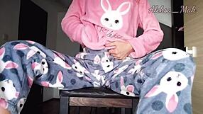Teen stepdaughter TEASING in pajamas