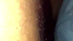 Sloppy ebony redhead receives wet cumshot on her black hood.