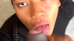 cute brunette stepsisters best friend gives delicious blowjob in pov