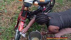 She begged for monster cock after washing husband's bike, got hardcore assfucking in garage