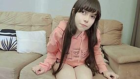 cute petite teen masturbates her tight young pussy, fresh and tiny