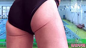 I borrowed a swimsuit from the girls' club and masturbated by the pool. It was so thrilling!