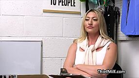 i'm a blonde cougar loving that officer's fat dick on my office desk.