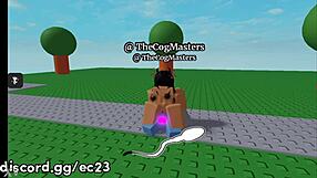 Roblox lány keményen lovagol a faszon análban