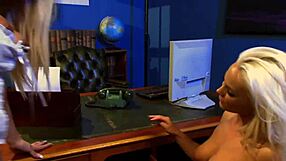 lou lou and caprice jane, blonde lesbians, passionately use toys for pussy play and gaping