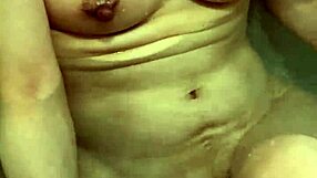 Wife Washes Body Slowly in Bath Before Touching Nipples Excitedly