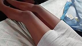 Intense Morning Fuck with Petite Chocolate Lady's Hairy Pussy Moaning Loudly