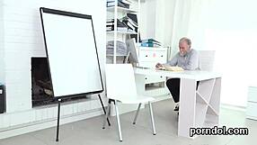 Nice Bookworm Was Seduced and Shagged by Her Older Mentor in a Steamy Encounter