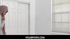 Tiny hot muslim ebony teen milu blaze in hijab fucks her own stepbrother. Can she handle it?