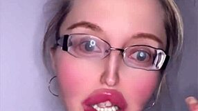 Huge glasses-wearing russian girl tells fetish story with accent in part 3