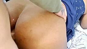 Happy Christmas! This ebony teen's big ass is gaping and ready for doggystyle anal with a black prostitute