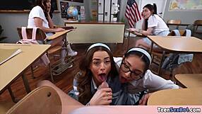 Four Teen 18+s Having A Fun Time With The Sex Ed Teacher Especially When It Comes To Practice