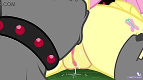 Canaryprimary kreslený s divokým kouřením a lízáním řitního