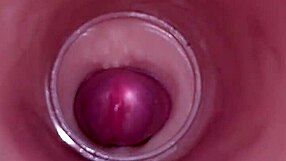 female insemination! internal cam shows deep ejaculation blast