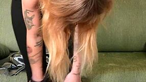 Neighbors Hazel Ash models button down and yoga pants