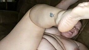 Moaning milf screams loudly while getting fucked hard in her pink thong, leading to a creampie.