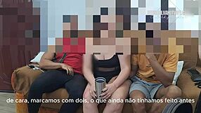 Wife's First Threesome with Anal Cumshot and Humiliation