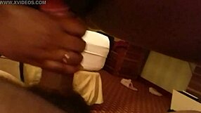 Ebony Babe Rides Big Cock With Spit!