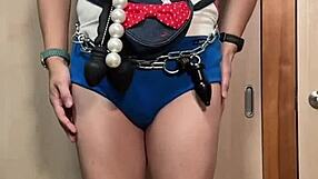 大量アナルプラグをぶらさげてお散歩 後半は爆乳ろり体操服にろりコスプレ