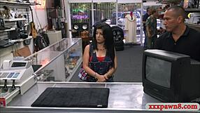 Hey, watch this hot Latina get screwed by nasty pawn keeper!