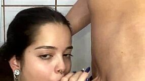 Debora Prado's Face Smeared with Cum After Deep Blowjob