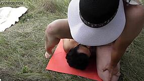 hairy mature woman facesits and pees outdoors! so wild!