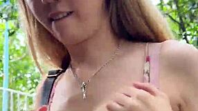 Asian Girl Exposes Herself On The Mountain, Masturbating To A Squirting Climax.