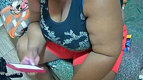 Stepmom Caught Masturbating While Stepson Records Her Big Tits