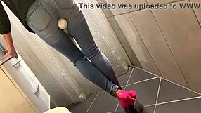Desperate German Lover Pees In Jeans Then On Ass While She Teases With Handjob And Blowjob