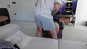 My step sister didnt notice me cumming on her back