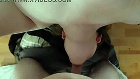 Holy crap, watch my girlfriend’s first deep throat blowjob gag loud!