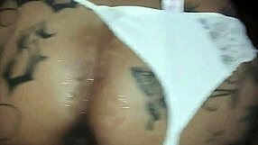 The naughty maid humiliates with double blowjob and squirting